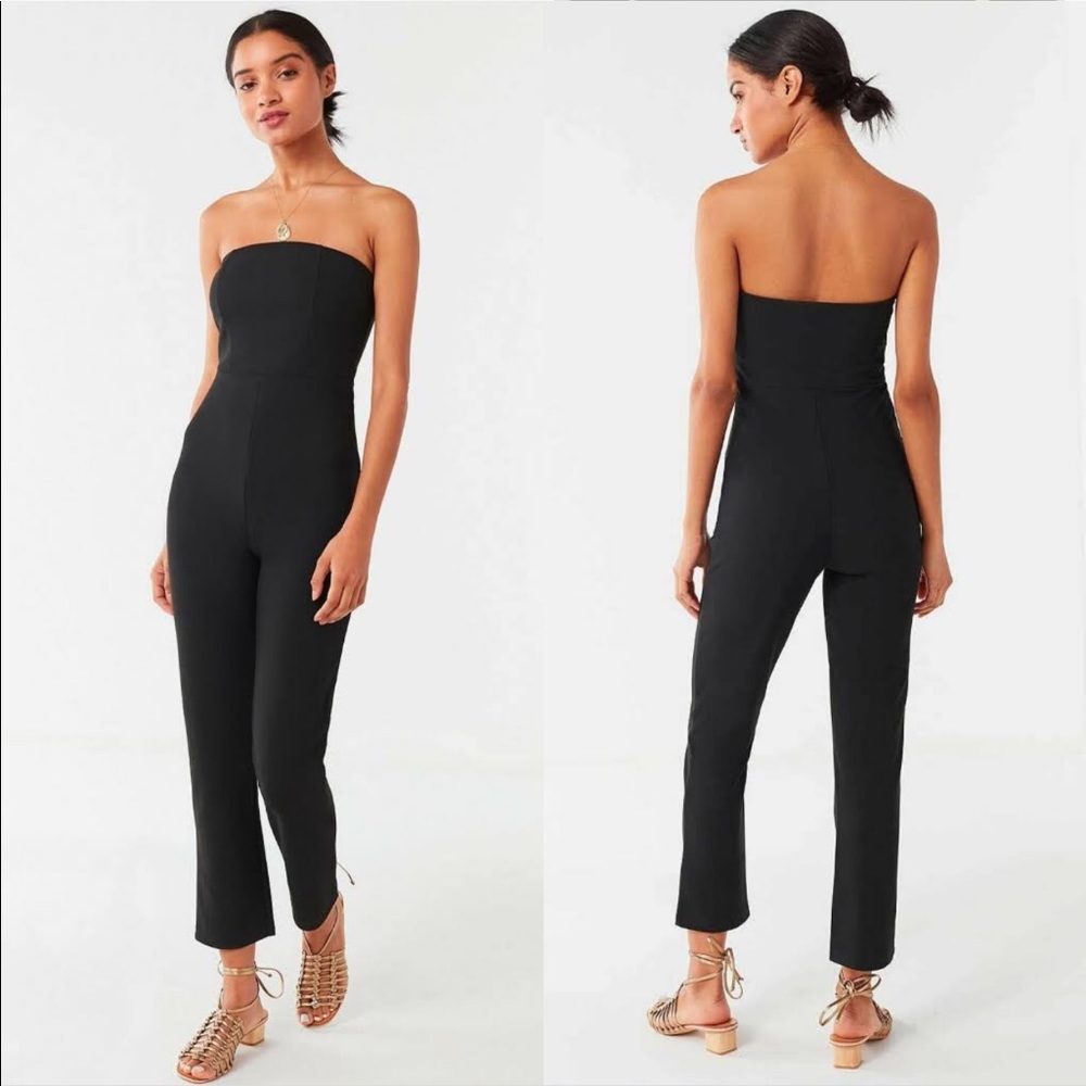 Urban Outfitters Sena Strapless Ribbed Jumpsuit